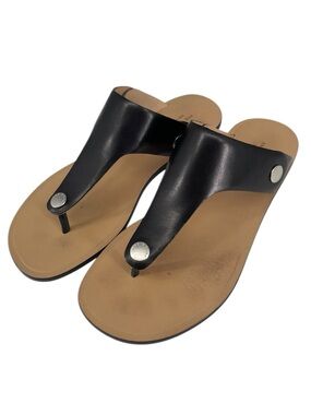 rag & bone Luna Slide Sandal Black Leather Size 39 Trademark Hardware